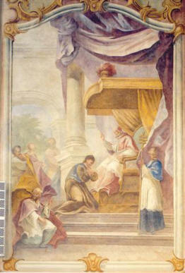 Gerlachus bij paus Eugenius III in Rome (Schpf)